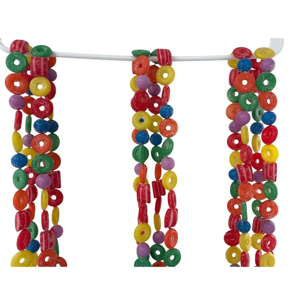 Faux Candy Garland Plastic Sugared Bead Retro Christmas 3pc approx 100